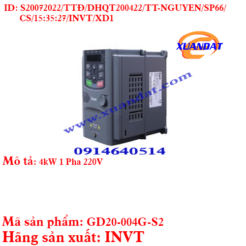 Biến Tần INVT GD20-004G-S2