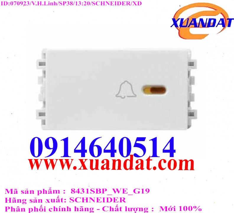 Nút Nhấn Chuông Size S Zencelo A 8431SBP_WE_G19 Schneider