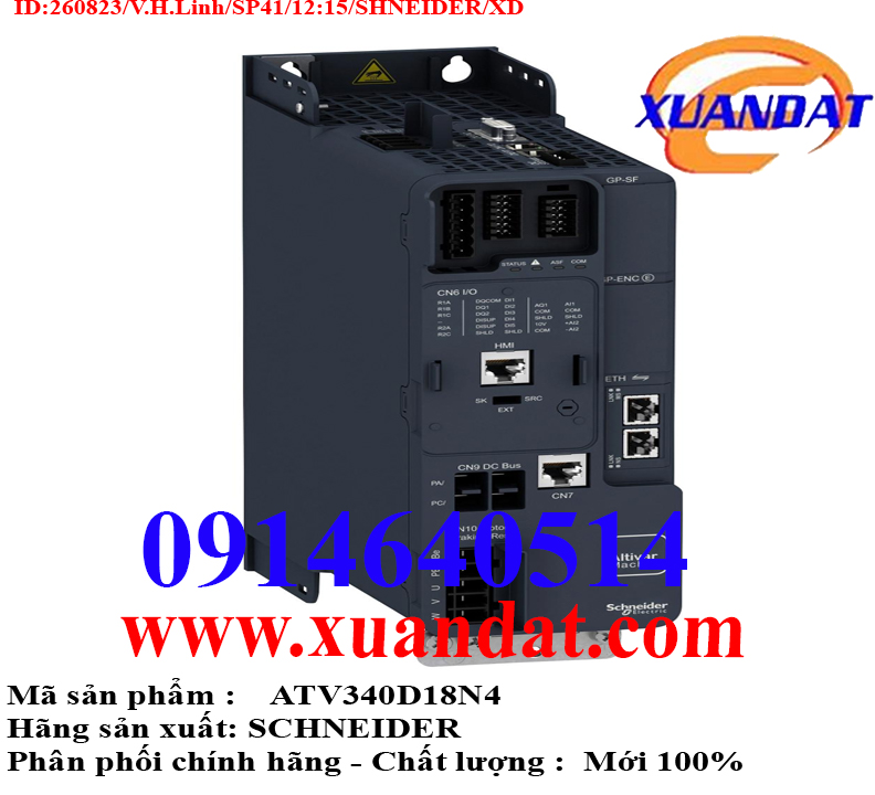 Biến tần Schneider ATV340D18N4 18,5KW 3 Pha 380V