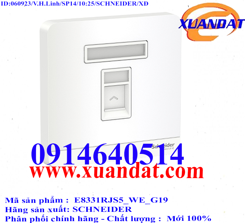Bộ Ổ Cắm Mạng Cat5e Đơn AvatarOn E8331RJS5_WE_G19