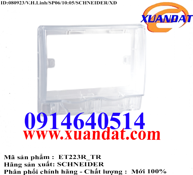 Mặt Che (Không Đế) Phòng Thấm Nước Mặt Đôi Cho Ổ Cắm Loại Vuông IP55 ET223R_TR Schneider