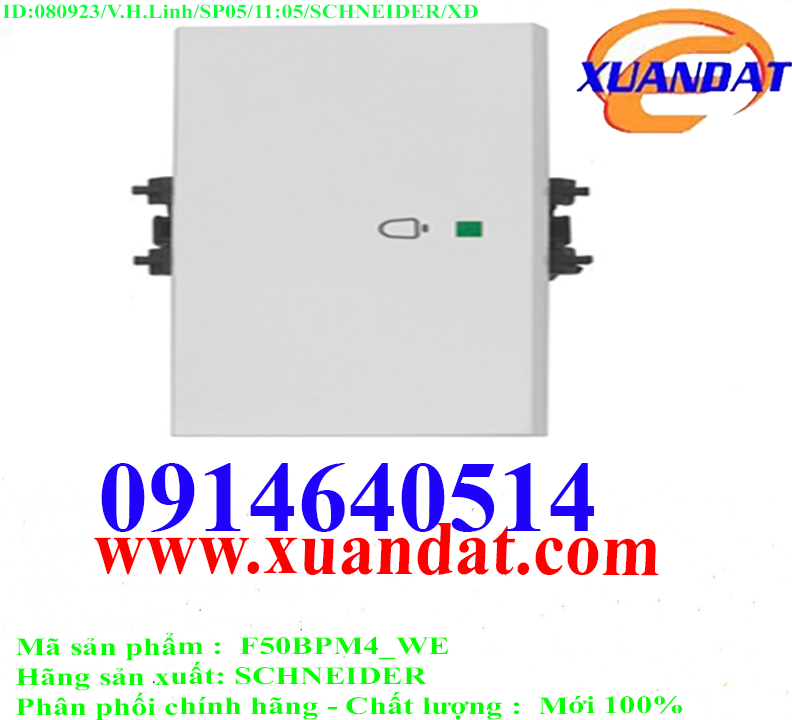 Nút Nhấn Chuông 10A, Size L S-Flexi F50BPM4_WE Schneider