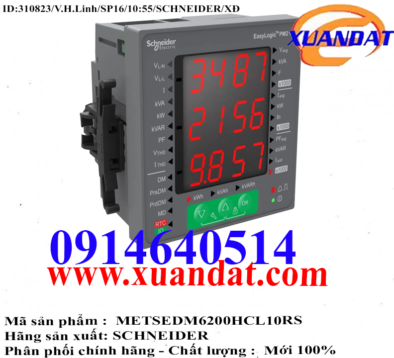 Đồng hồ đo VAF PF% Unbalance Schneider